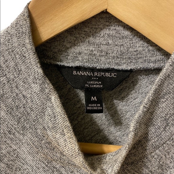 COPY - Heather Grey Banana Republic Mock Neck Blouse - Picture 2 of 2